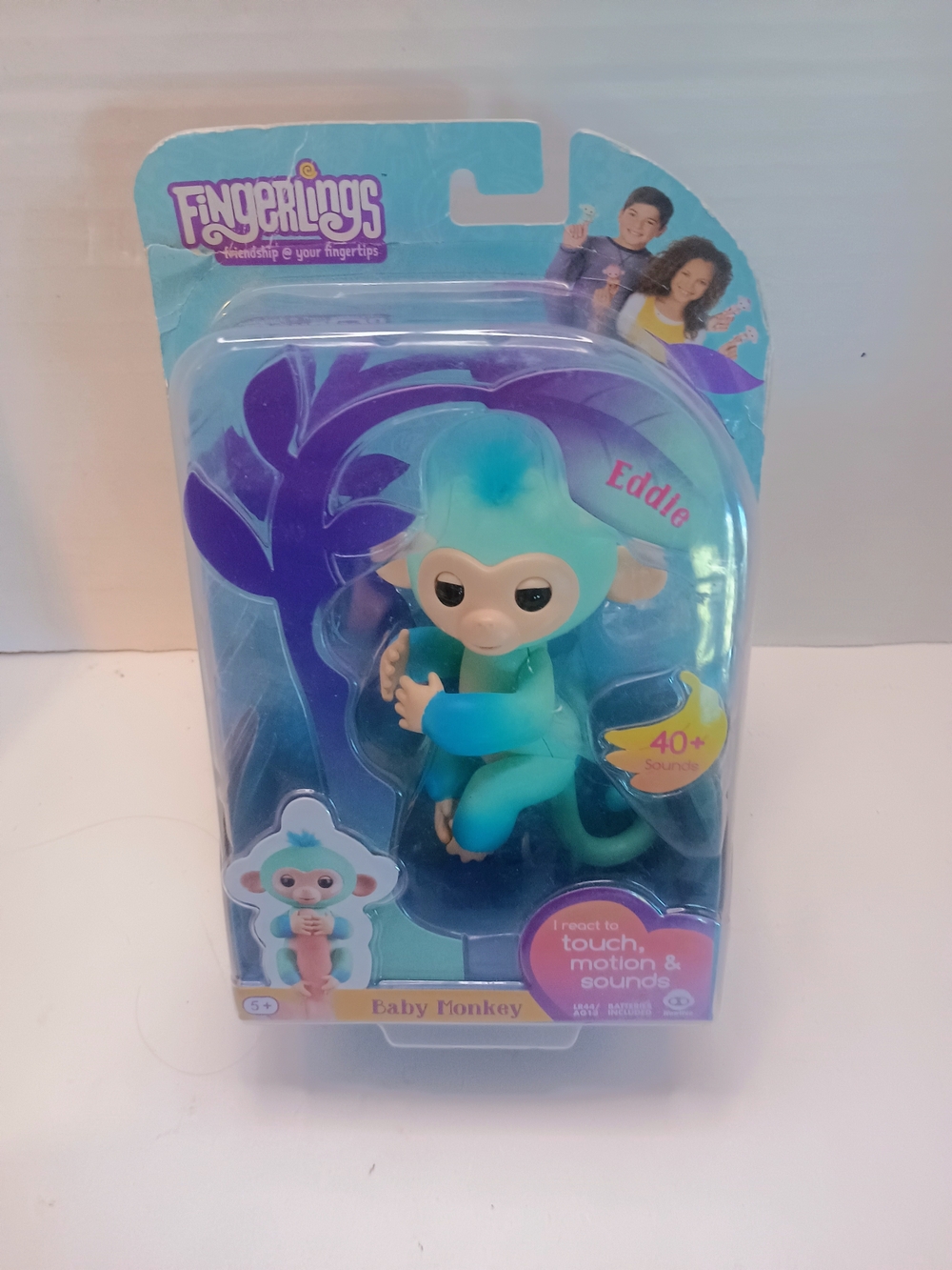Fingerlings Baby Monkey Interactive Toy Eddie Blue Baby New